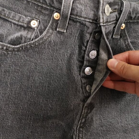 Levi's jeans 501 Original Fit women's 26 vintage black button fly red tab - Picture 3 of 16